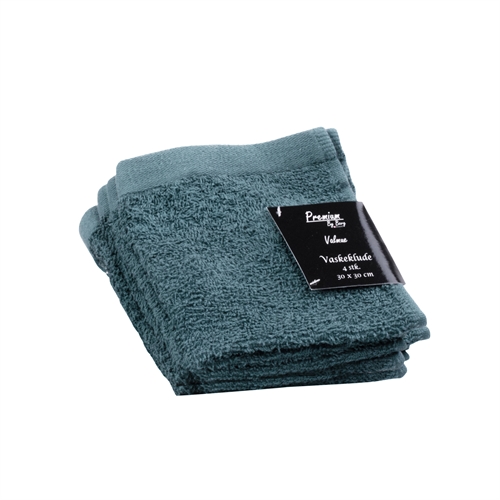 Wasdoeken 4-pack - 100% Zacht katoen met hoge absorptievermogen - 30x30 cm - Donkerblauwe wasdoeken van het Deense merk By Borg