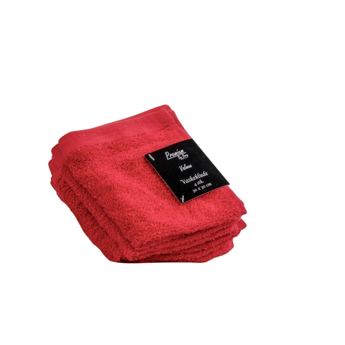 Wasdoeken 4-pack - 100% Zacht katoen met hoge absorptievermogen - 30x30 cm - Rode wasdoeken van het Deense merk By Borg