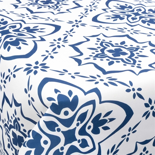 Textiel wasdoek met acrylcoating - 30 meter op rol - Blauw patroon - 140 cm brede textieldoek