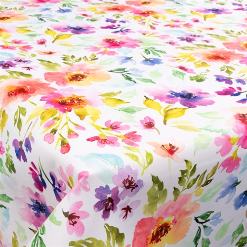 Textiel wasdoek met acrylcoating - 30 meter op rol - Flower multi - 140 cm brede textieldoek