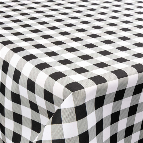 Textiel wasdoek met acrylcoating - 30 meter op rol - Check zwart - 140 cm brede textieldoek