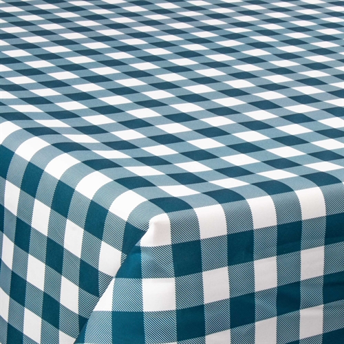 Textiel wasdoek met acrylcoating - 30 meter op rol - Check blauw - 140 cm brede textieldoek