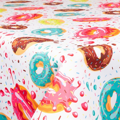 Textiel tafelzeil - 140 cm breed - 30 meter rol - Sprinkle Donuts - Tafelzeil met acrylcoating