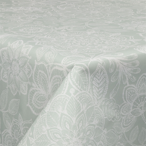 Textiel wasdoek met acrylcoating - 30 meter op rol - Flower light grey - 140 cm breed textieldoek