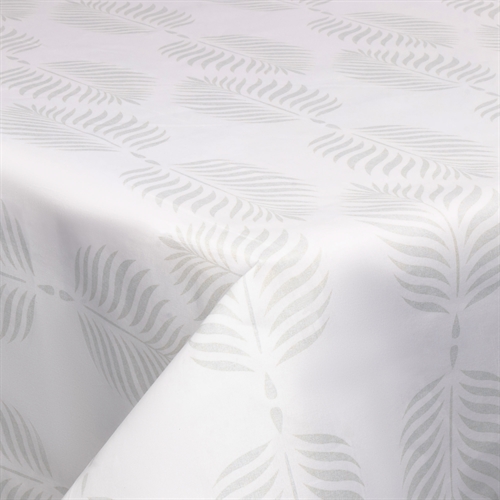 Textiel wasdoek met acrylcoating - 30 meter op rol - Leaf light grey - 140 cm breed textieldoek