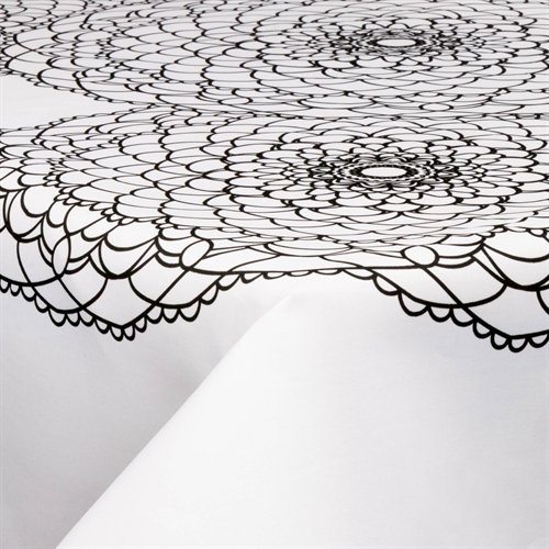 Textiel wasdoek met acrylcoating - 30 meter op rol - Big flower black - 140 cm breed textieldoek