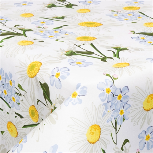 Textiel wasdoek met acrylcoating - 30 meter op rol - Blooming Daisies - 140 cm brede textieldoek