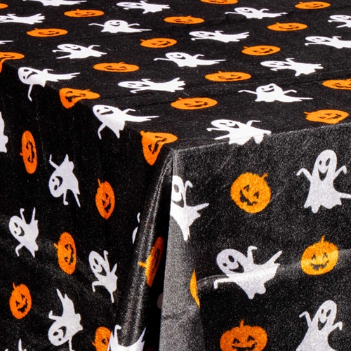 Velours tafelkleed - Halloween - 3 meter - Velours - Verpakking van 3 meter
