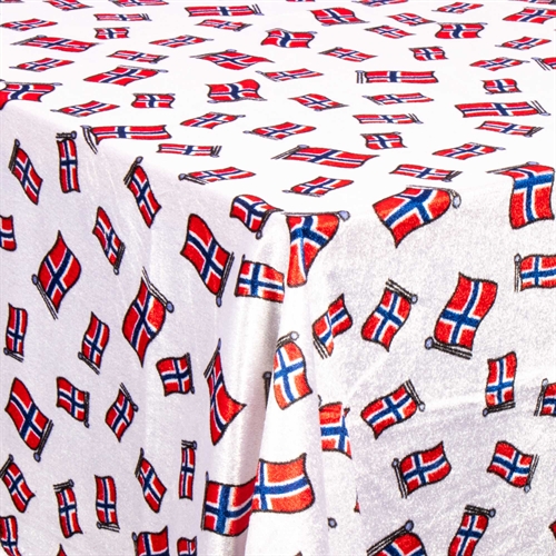 Vlagkleed - Velours tafelkleed met Noorse vlag - Nervous velourskleed - Pakket van 3 meter