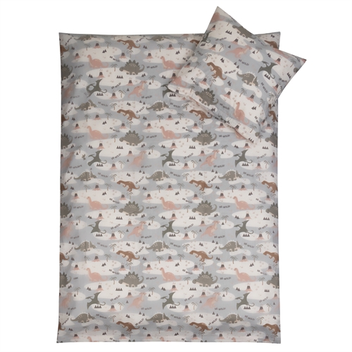 Dinosaurus beddengoed 100x140 cm - Junior dekbedovertrek met dinosaurussen - 100% katoenen beddengoed - Nordstrand Home