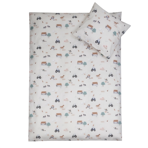 Beddengoed 70x100 cm - Baby beddengoed met boerderijmotieven - 100% katoenen beddengoed - Nordstrand Home