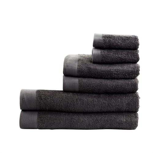 Handdoekenpakket met 6 stuks - 100% Zacht katoen met hoge absorptievermogen - Donkergrijze handdoeken van het Deense merk By Borg