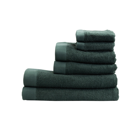 Handdoekpakket met 6 stuks - 100% Zacht katoen met hoog absorptievermogen - Donkergroene handdoeken van het Deense By Borg