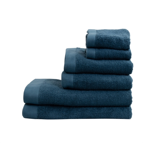 Handdoekenpakket met 6 stuks - 100% Zacht katoen met hoog absorptievermogen - Donkerblauwe handdoeken van het Deense By Borg