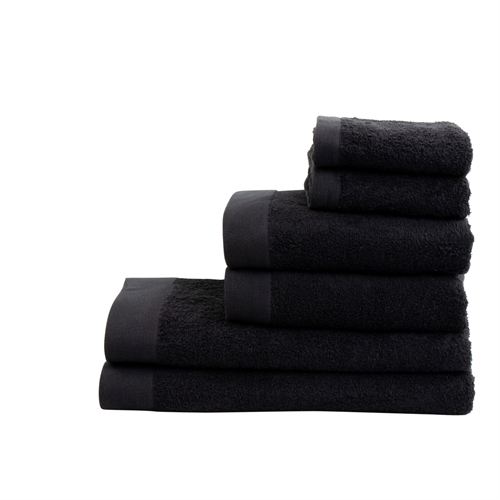 Handdoekenpakket met 6 stuks - 100% Zacht katoen met hoge absorptievermogen - Zwarte handdoeken van het Deense merk By Borg