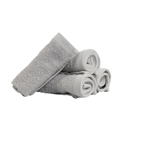 Wasdoeken 4-pack - 100% Zacht katoen met hoge absorptievermogen - 30x30 cm - Lichtgrijze wasdoeken van het Deense merk By Borg