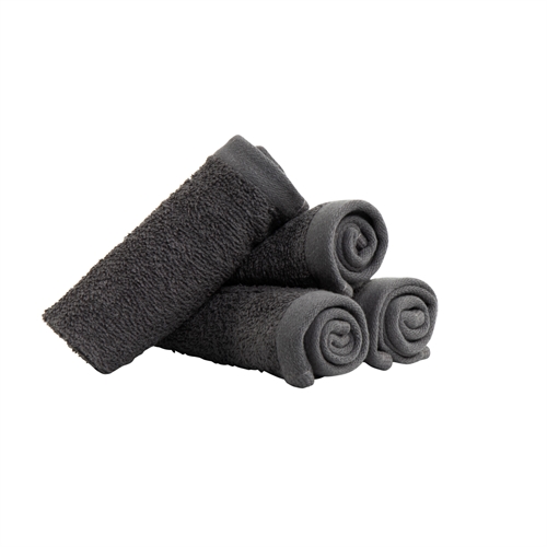 Wasdoeken 4-pack - 100% Zacht katoen met hoge absorptievermogen - 30x30 cm - Donkergrijze wasdoeken van het Deense merk By Borg