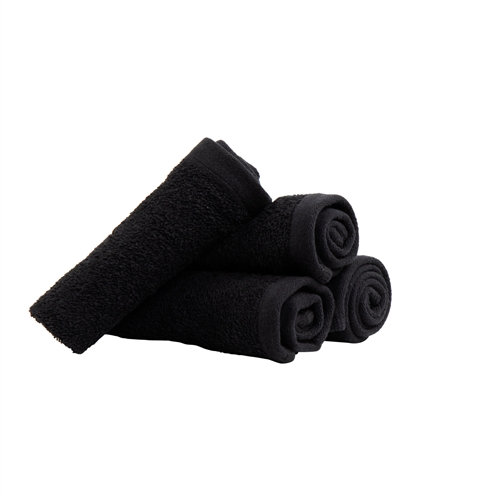 Wasdoeken 4-pack - 100% Zacht katoen met hoge absorptievermogen - 30x30 cm - Zwarte wasdoeken van het Deense merk By Borg