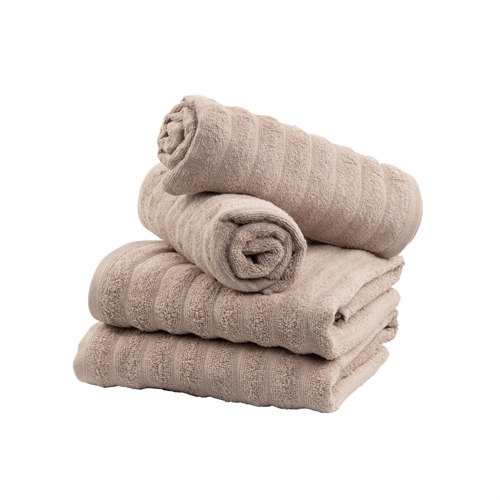 Badhanddoeken 2 stuks. in 100% gekamd katoen - Zachte zandkleurige handdoeken 70x140 cm van Borg Living