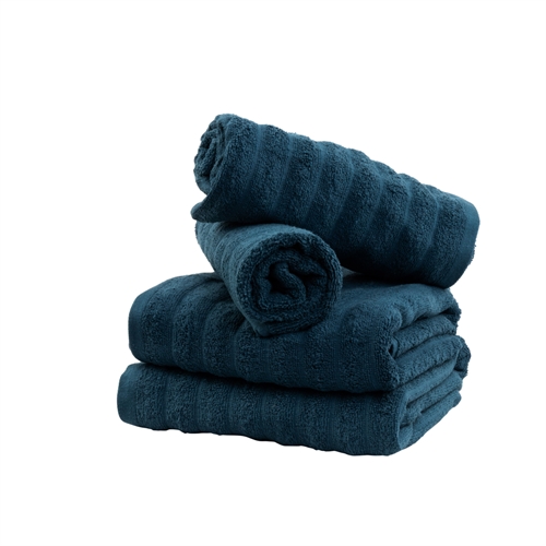 Badhanddoeken 2 stuks. in 100% gekamd katoen - Zachte blauwe handdoeken 70x140 cm van Borg Living