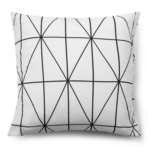 100% katoenen Kussensloop - 60x63 cm - Wit Kussensloop met harlekijnpatroon - Nordstrand Home dekbedovertrek