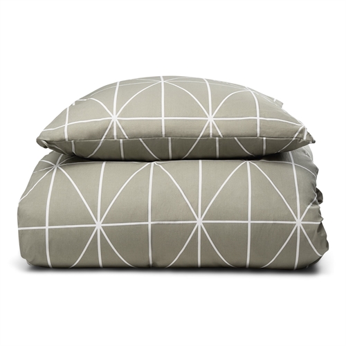 100% katoenen beddengoed - 140x200 cm - Groen beddengoedset met harlekijnpatroon - Nordstrand Home dekbedovertrek