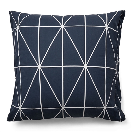 100% katoenen Kussensloop - 60x63 cm - Blauw Kussensloop met harlekijnpatroon - Nordstrand Home dekbedovertrek