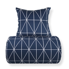Beddengoed - 100% katoen - Blauw met witte harlekijnpatroon