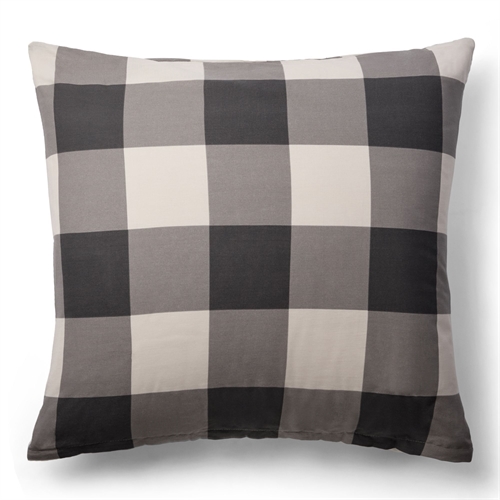 100% katoenen Kussensloop - 60x63 cm - Grijs geruit Kussensloop - Nordstrand Home dekbedovertrek