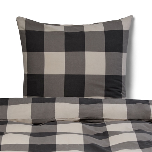 100% katoenen beddengoed - 140x220 cm - Grijs geruit beddengoedset - Nordstrand Home dekbedovertrek