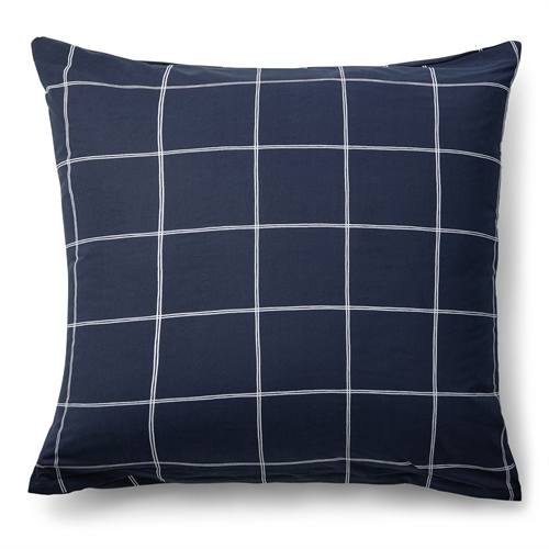100% katoenen Kussensloop - 60x63 cm - Donkerblauw kussensloop met witte ruiten - Nordstrand Home dekbedovertrek