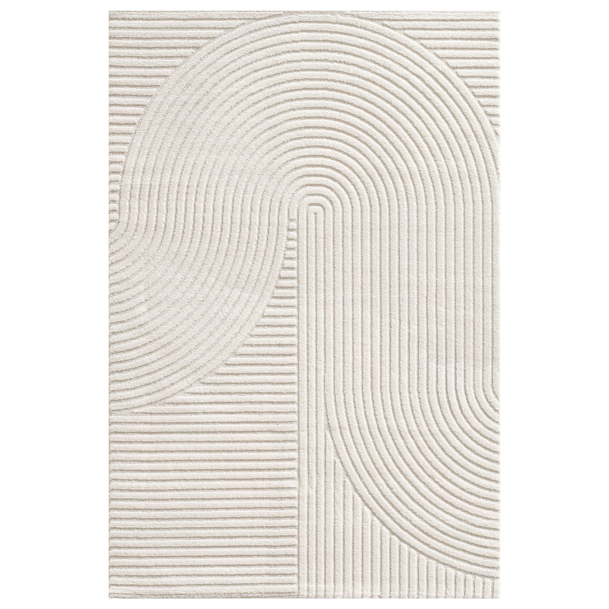Vloerkleed - 200x290 cm - Geweven - Crème met patroon - Elio - Nordstrand Home