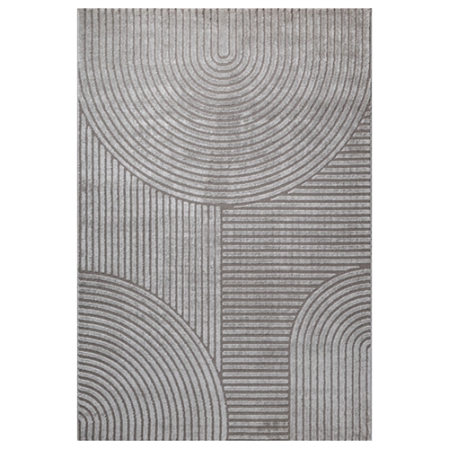 Vloerkleed - 140x200 cm - Geweven - Grijs met patroon - Elio - Nordstrand Home