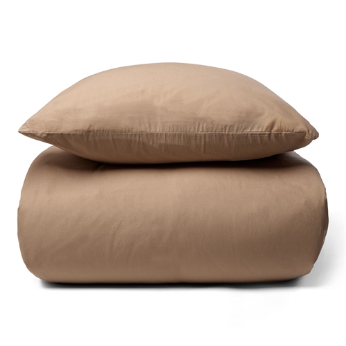 Stonewashed beddengoed 140x200 cm - 100% enzyme-washed katoen - Firm Bruin - Nordstrand Home beddengoedset