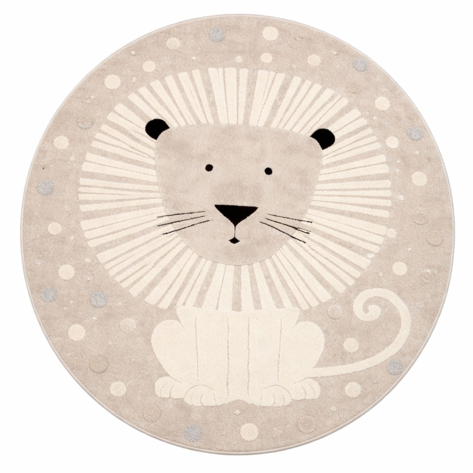 Rond kindervloerkleed - Ø 120 cm - Geweven - Beige - Elio - Nordstrand Home