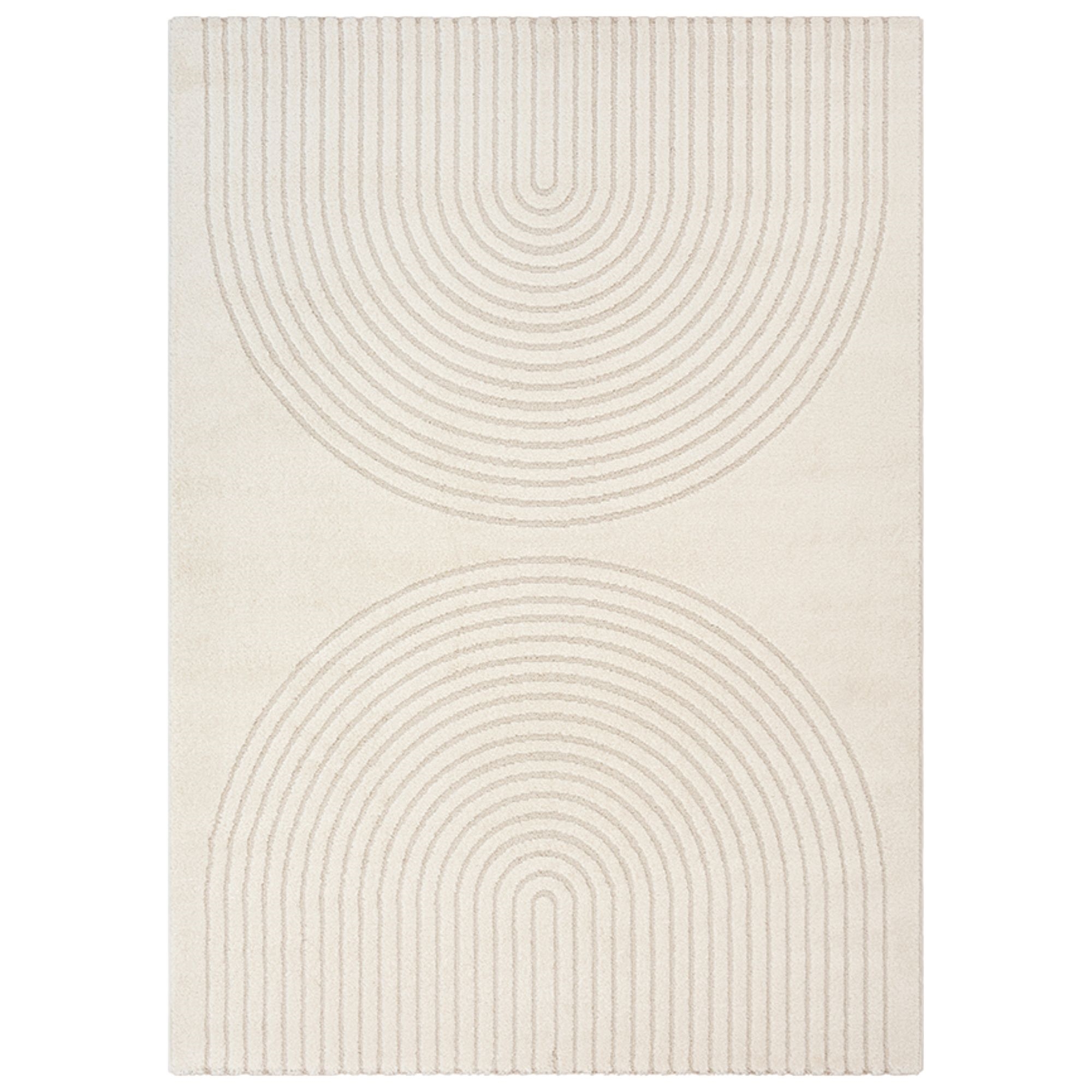 Vloerkleed - 80x150 cm - Geweven - Crèmekleurig met patroon - Eclipse - Nordstrand Home