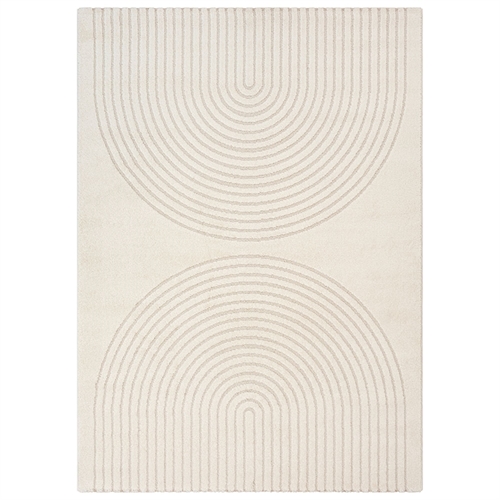 Vloerkleed - 80x150 cm - Geweven - Crèmekleurig met patroon - Eclipse - Nordstrand Home