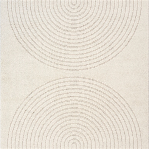 Vloerkleed - 140x200 cm - Geweven - Crèmekleurig met patroon - Eclipse - Nordstrand Home