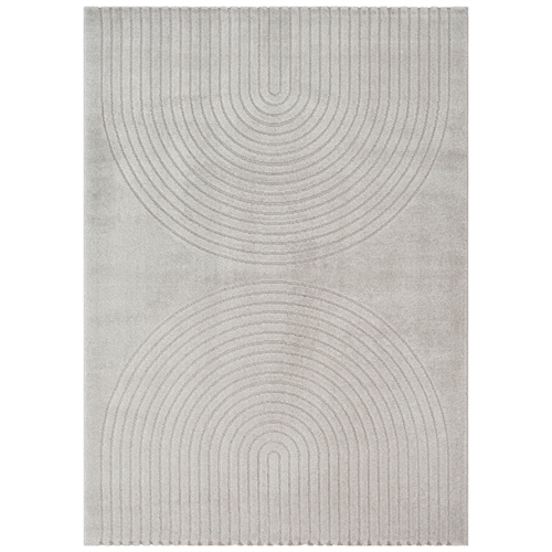 Vloerkleed - 140x200 cm - Geweven - Grijs met patroon - Eclipse - Nordstrand Home