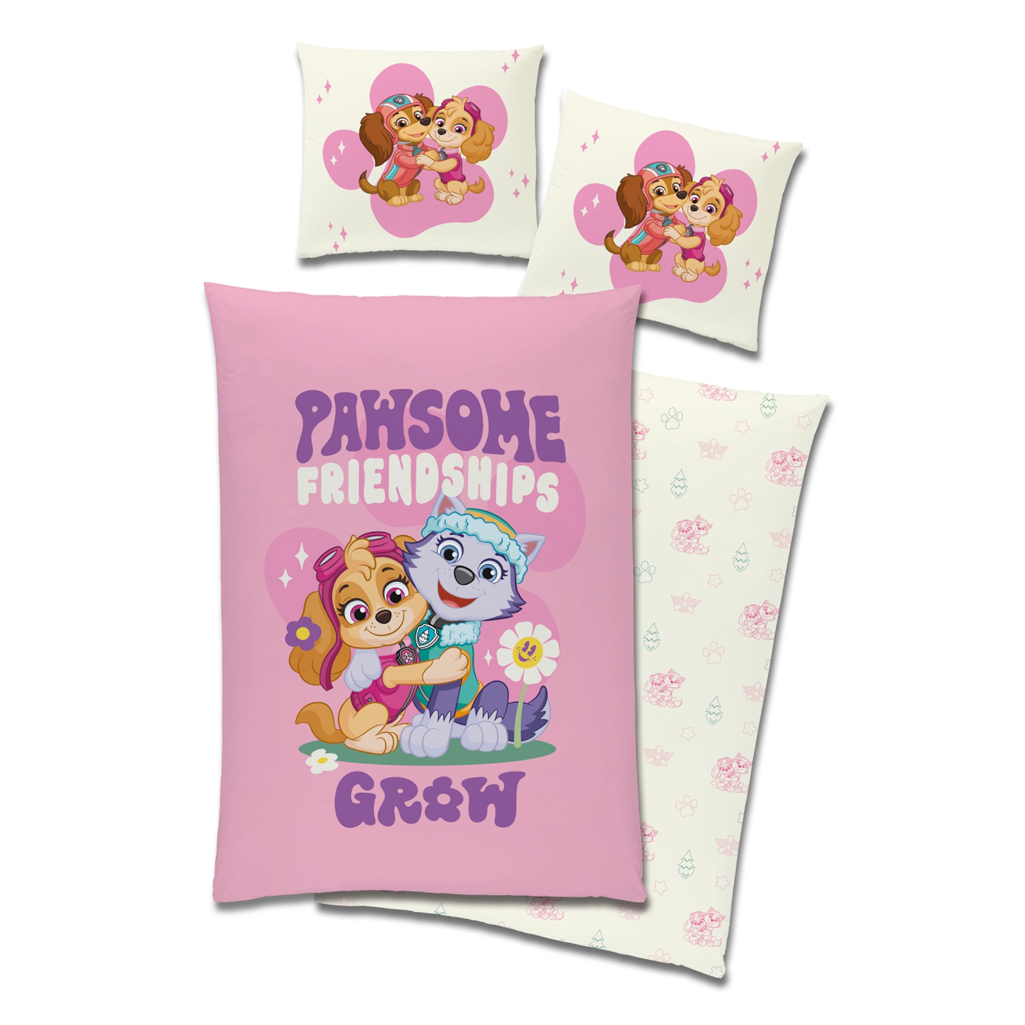 Paw Patrol beddengoed - 100% katoen - Kinderbeddengoed 140x200 cm - Pawsome Friendships Grow