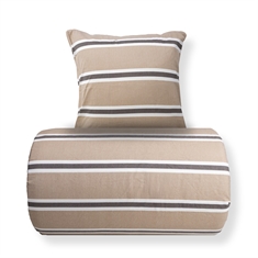 Beddengoed - Katoenen flanel beddengoed - Beige met strepen