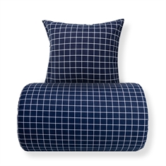 Beddengoed - Katoenen flanel beddengoed - Blauw met witte ruiten