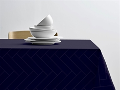 Damast tafelkleed - 100% damastgeweven katoen - Tiles Södahl - Blauw
