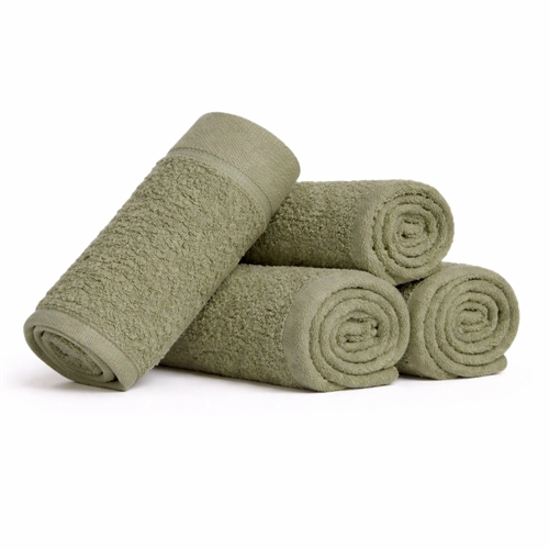 Katoenen washandjes - 100% katoen - Washandjes 30x30 cm - 4-pack - Papaver - Lichtgroen