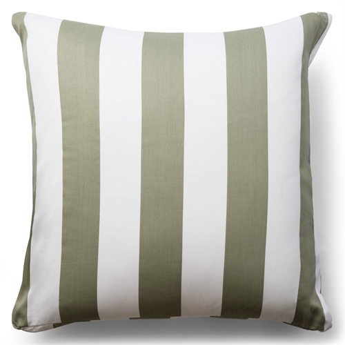 Kussensloop van 100% zacht en luxueus katoen satijn - 60x63 cm - Groen en wit - Nordic Stripe kussensloop van By Night