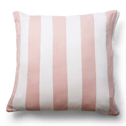 Kussensloop van 100% zacht en luxueus katoen satijn - 60x63 cm - Lichtroze en wit - Nordic Stripe kussensloop van By Night.