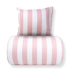Beddengoed - 100% katoensatijn - Nordic Stripe - Brede lichtroze strepen