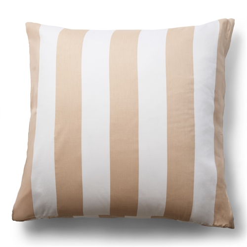 Kussensloop van 100% zacht en luxueus katoen satijn - 60x63 cm - Natuurkleurig en wit - Nordic Stripe kussensloop van By Night