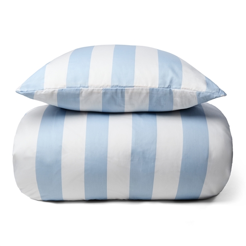 Beddengoed 100% zacht en luxe katoen satijn - 140x220 cm - Prachtige lichtblauw strepen - Nordic Stripe bedset van By Night