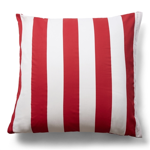 Kussensloop van 100% zacht en luxueus katoen satijn - 60x63 cm - Rood en wit - Nordic Stripe kussensloop van By Night.